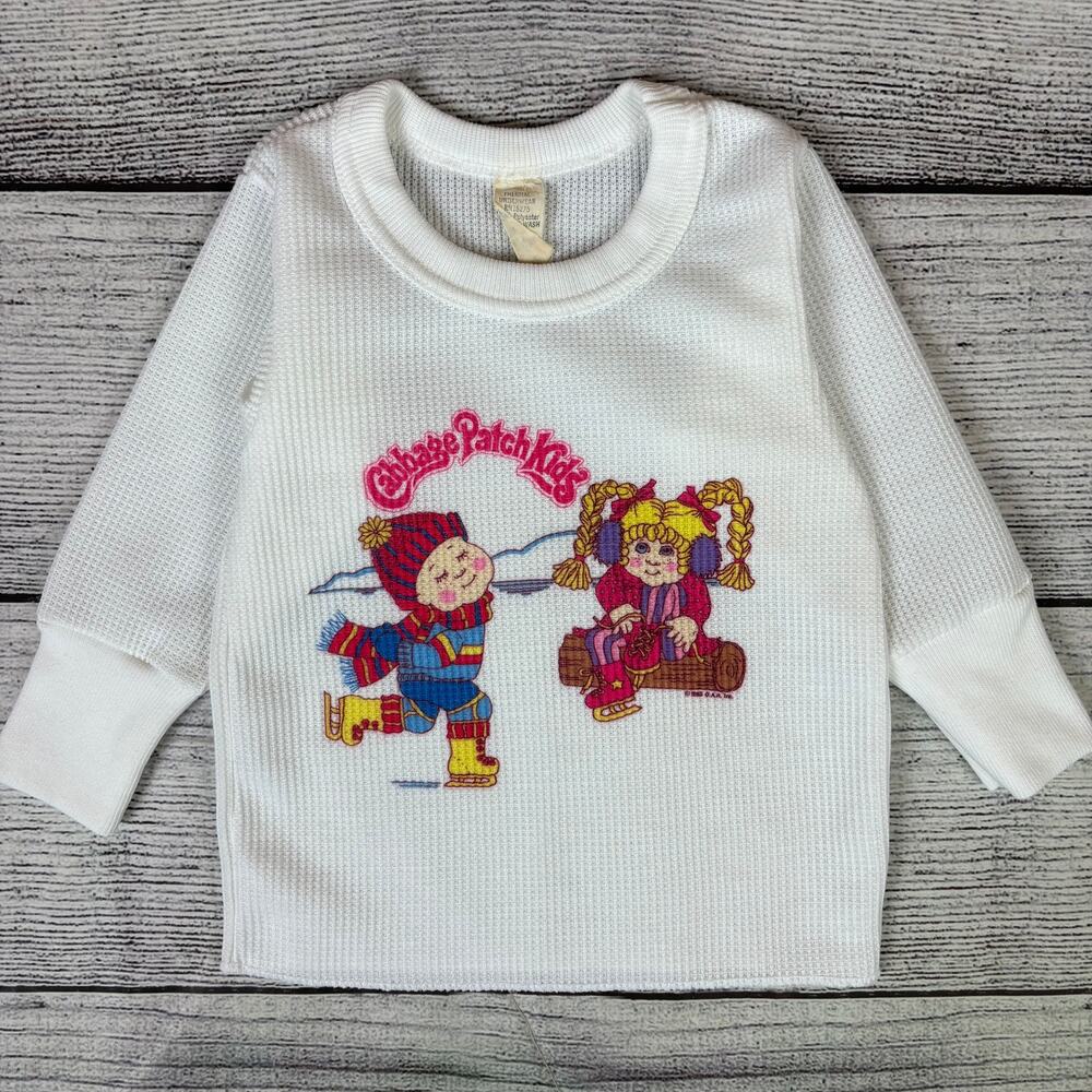 Vintage 1983 Cabbage Patch Kids Thermal Cartoon Long Sleeve Shirt